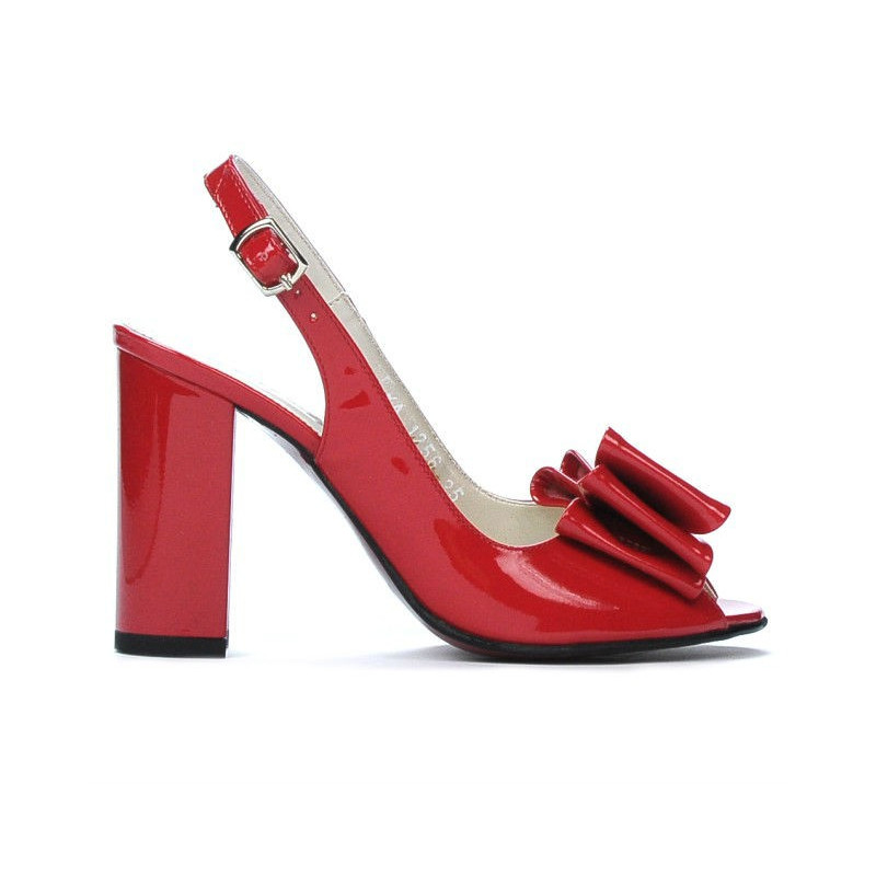 Sandales femme 1256 vernis rouge