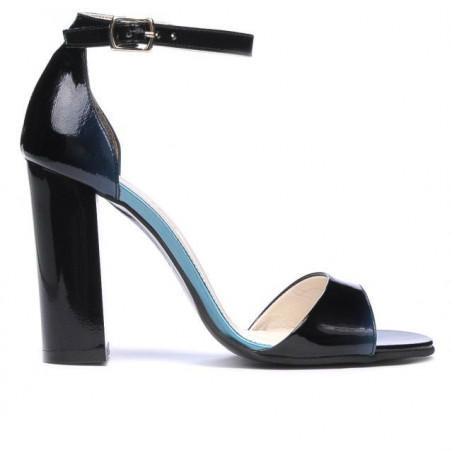 Sandales femme 1259 vernis bleu+noir