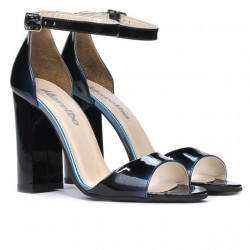 Sandales femme 1259 vernis bleu+noir