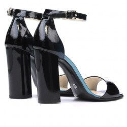 Sandales femme 1259 vernis bleu+noir