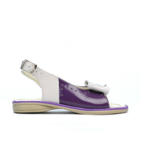 Sandales enfants petits 58c vernis violet+beige
