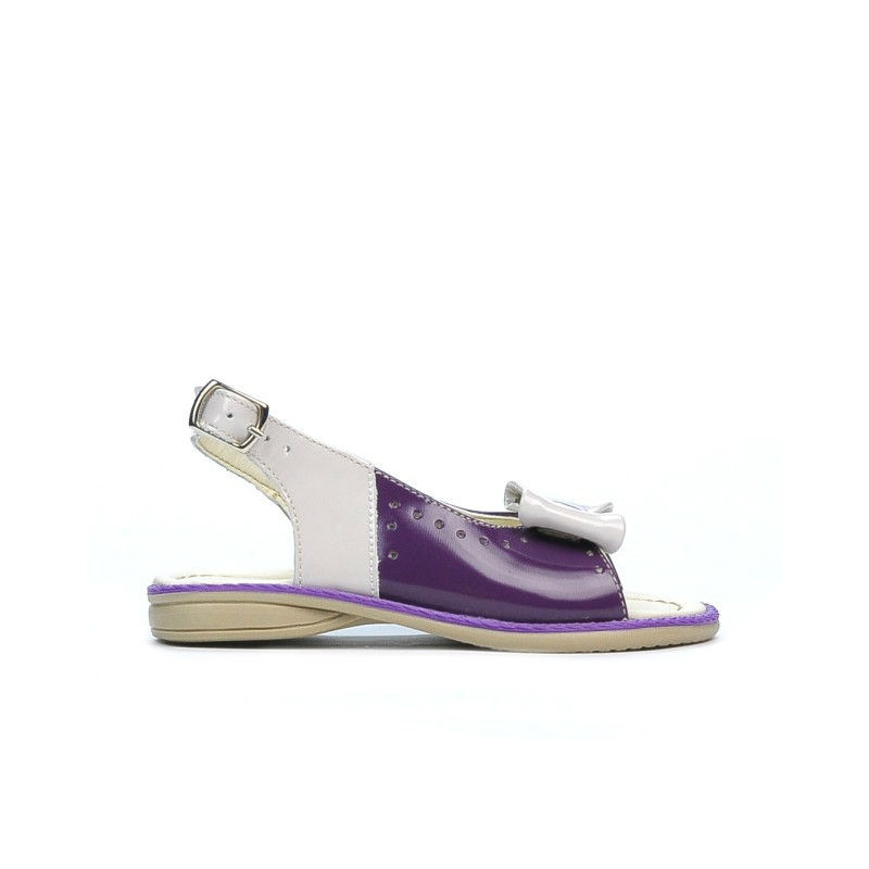 Sandales enfants petits 58c vernis violet+beige