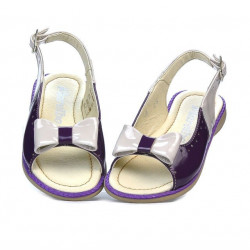 Sandales enfants petits 58c vernis violet+beige