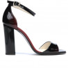 Sandales femme 1259 vernis bordeaux+noir