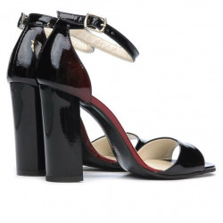 Sandales femme 1259 vernis bordeaux+noir