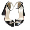 Sandales femme 1259 vernis bordeaux+noir