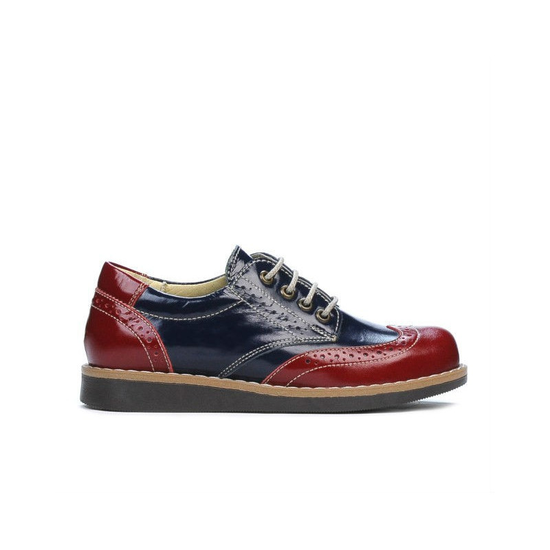 Chaussures enfants 154 vernis bordeaux combiné