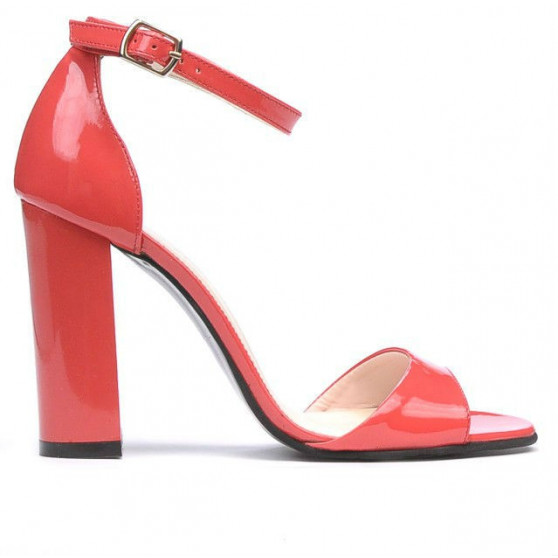 Sandales femme 1259 laque rouge corail