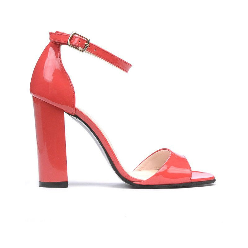 Sandales femme 1259 laque rouge corail