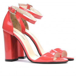 Sandales femme 1259 laque rouge corail