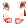 Sandales femme 1259 laque rouge corail