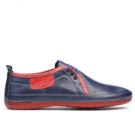 Mocassins hommes 865 indigo+rouge
