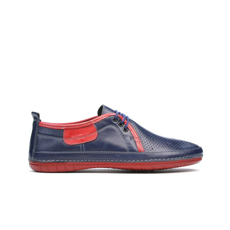 Mocassins hommes 865 indigo+rouge
