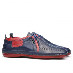Mocassins hommes 865 indigo+rouge