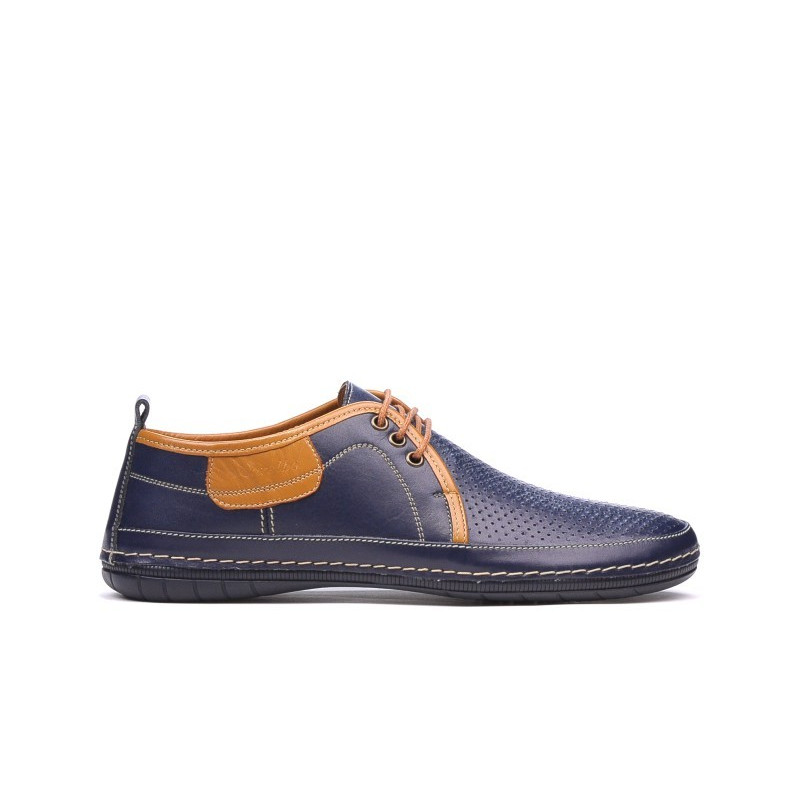 Mocassins homme 865 indigo+marron