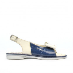 Sandales enfants petits 58c verni indigo+beige