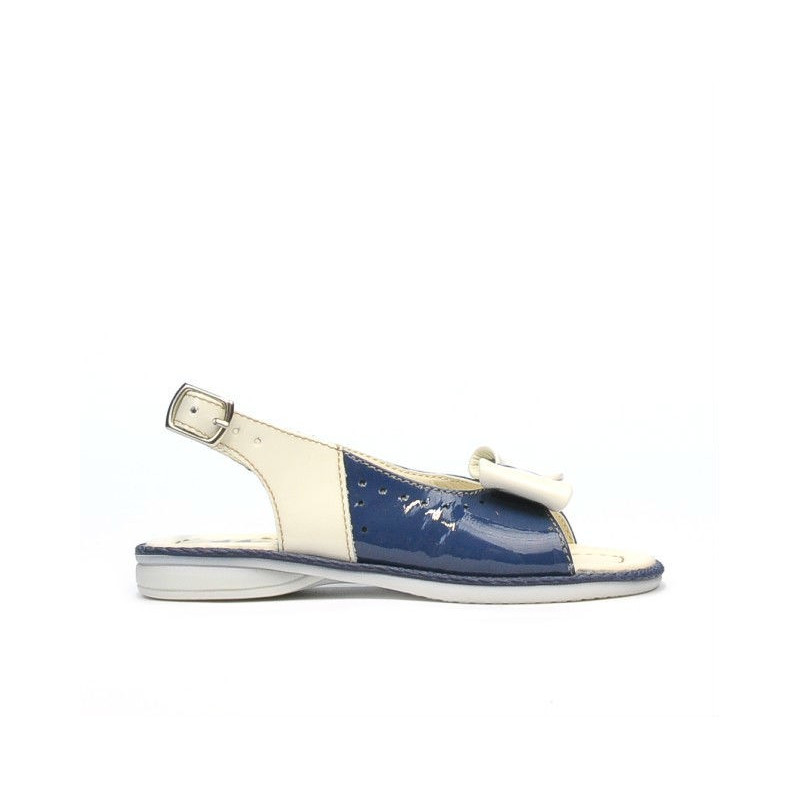Sandales enfants petits 58c verni indigo+beige