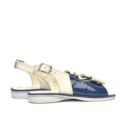 Sandales enfants petits 58c verni indigo+beige