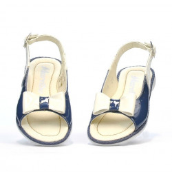 Sandales enfants petits 58c verni indigo+beige