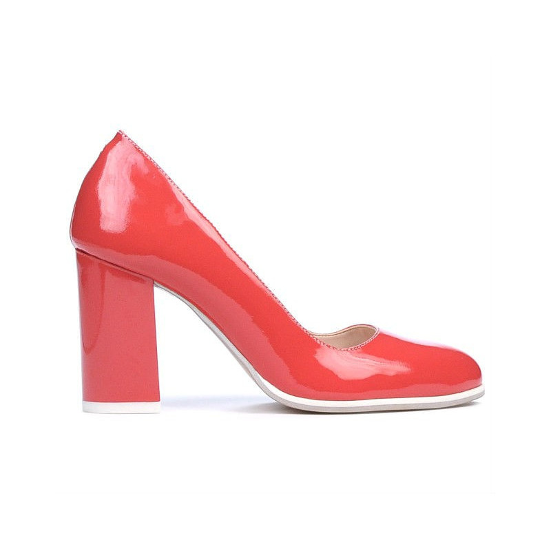 Chaussures élégantes/décontractées femme 1254 vernis rouge corail