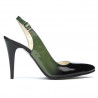 Sandales femme 1249 vernis vert+noir