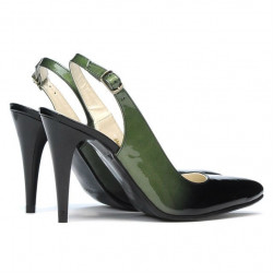Sandales femme 1249 vernis vert+noir