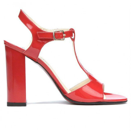 Sandales femme 1258 vernis rouge