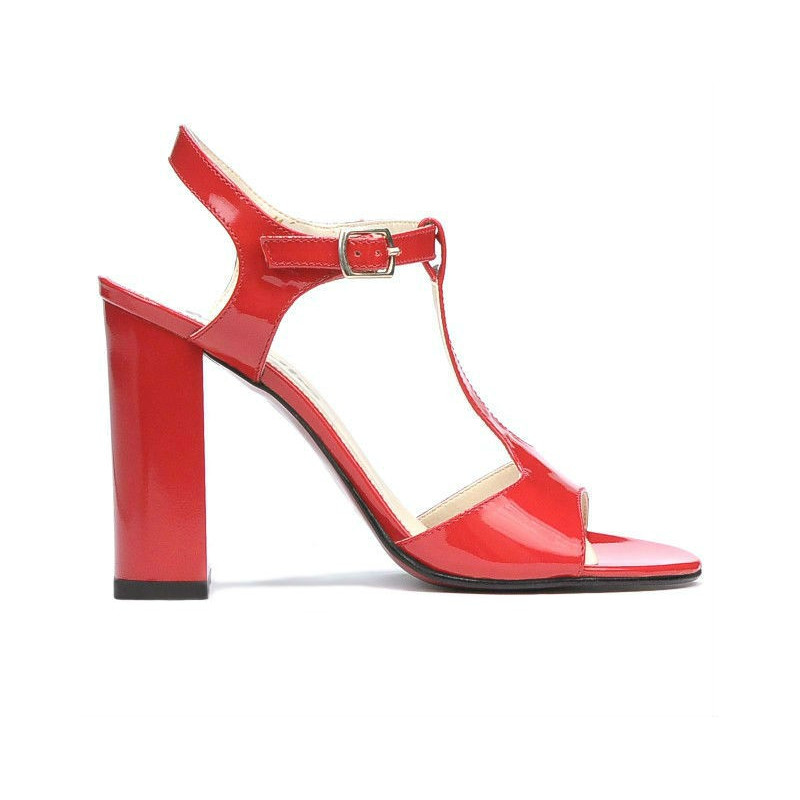 Sandales femme 1258 vernis rouge