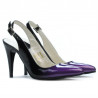 Sandales femme 1249 verni violet+noir