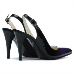Sandales femme 1249 verni violet+noir