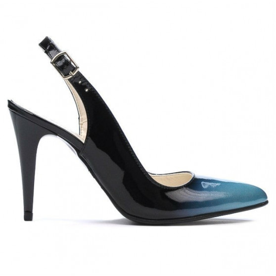 Sandales femme 1249 vernis bleu+noir Sandales femme 1249 vernis bleu+noir