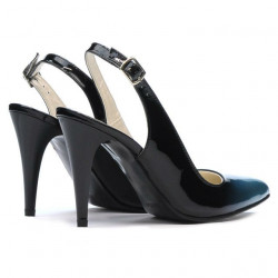 Sandales femme 1249 vernis bleu+noir