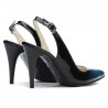 Sandales femme 1249 vernis bleu+noir