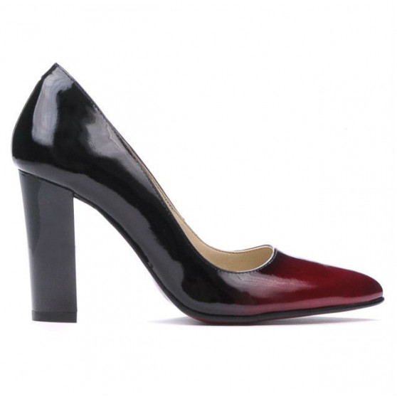 Chaussures élégantes femme 1261 vernis bordeaux+noir