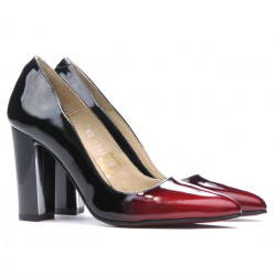 Chaussures élégantes femme 1261 vernis bordeaux+noir