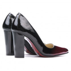 Chaussures élégantes femme 1261 vernis bordeaux+noir