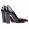 Chaussures élégantes femme 1261 vernis bordeaux+noir