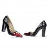 Chaussures élégantes femme 1261 vernis bordeaux+noir