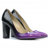 Chaussures élégantes femme 1261 vernis violet+noir