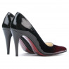 Chaussures élégantes femme 1246 vernis bordeaux+noir