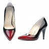 Chaussures élégantes femme 1246 vernis bordeaux+noir