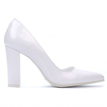 Chaussures élégantes femme 1261 vernis blanc
