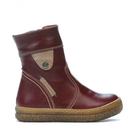 Bottes enfants petits 34c bordeaux+cuivré