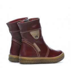 Bottes enfants petits 34c bordeaux+cuivré