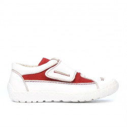 Chaussures enfants 107 blanc+rouge velours
