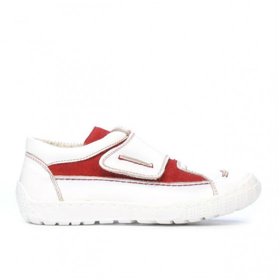 Chaussures enfants 107 blanc+rouge velours