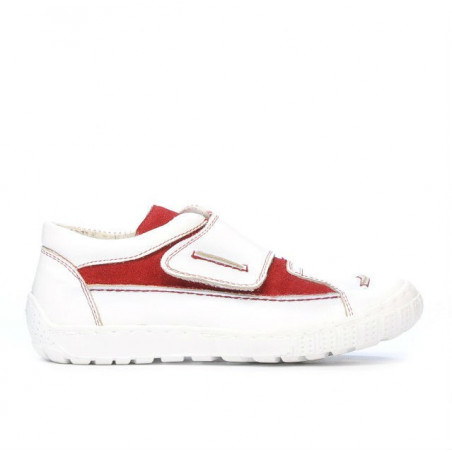 Chaussures enfants 107 blanc+rouge velours