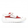 Chaussures enfants 107 blanc+rouge velours