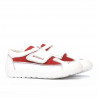 Chaussures enfants 107 blanc+rouge velours