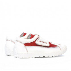 Chaussures enfants 107 blanc+rouge velours